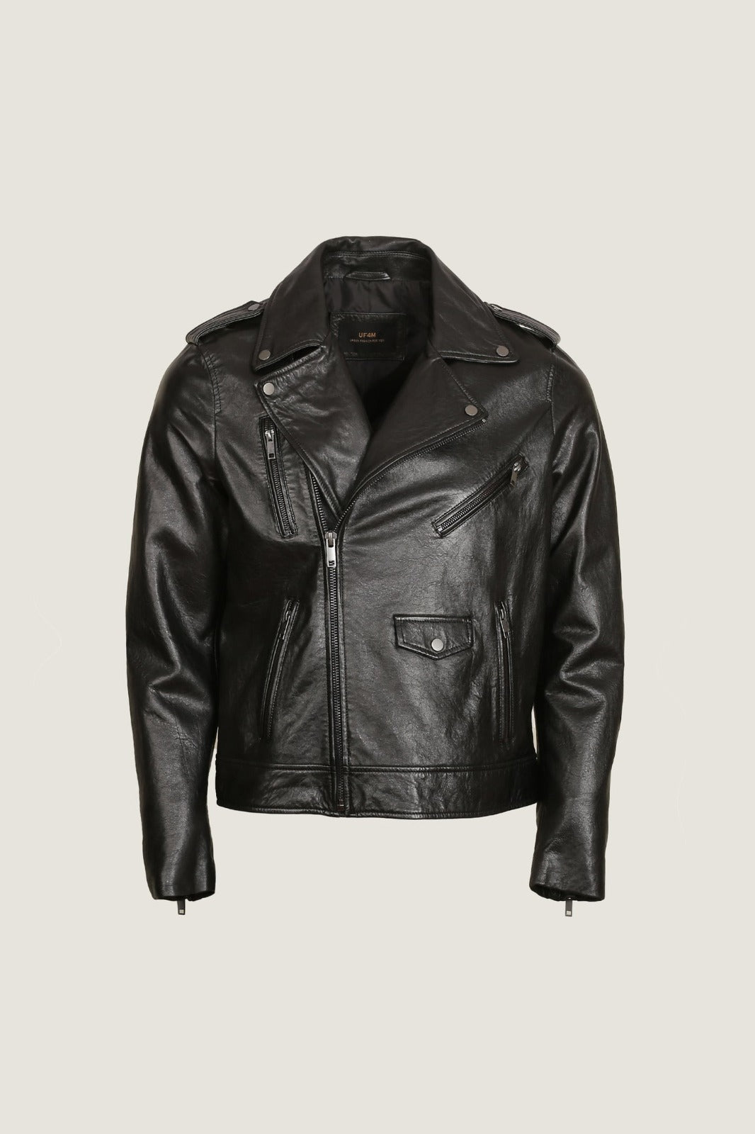 Men’s Premium Genuine Leather Biker Jacket | Black Vintage Motorcycle Jacket for Men