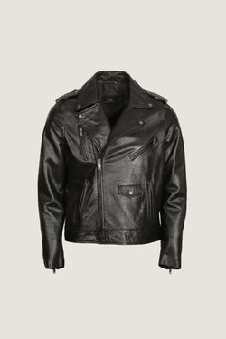 Men’s Premium Genuine Leather Biker Jacket | Black Vintage Motorcycle Jacket for Men